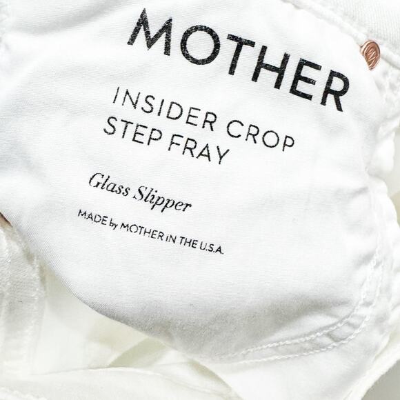 Mother Insider Crop Step Fray Glass Slipper Flared Denim Jeans Size 26 - Picture 6 of 9